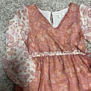 Girls dress paisley orange bows size medium Cynthia Rowley